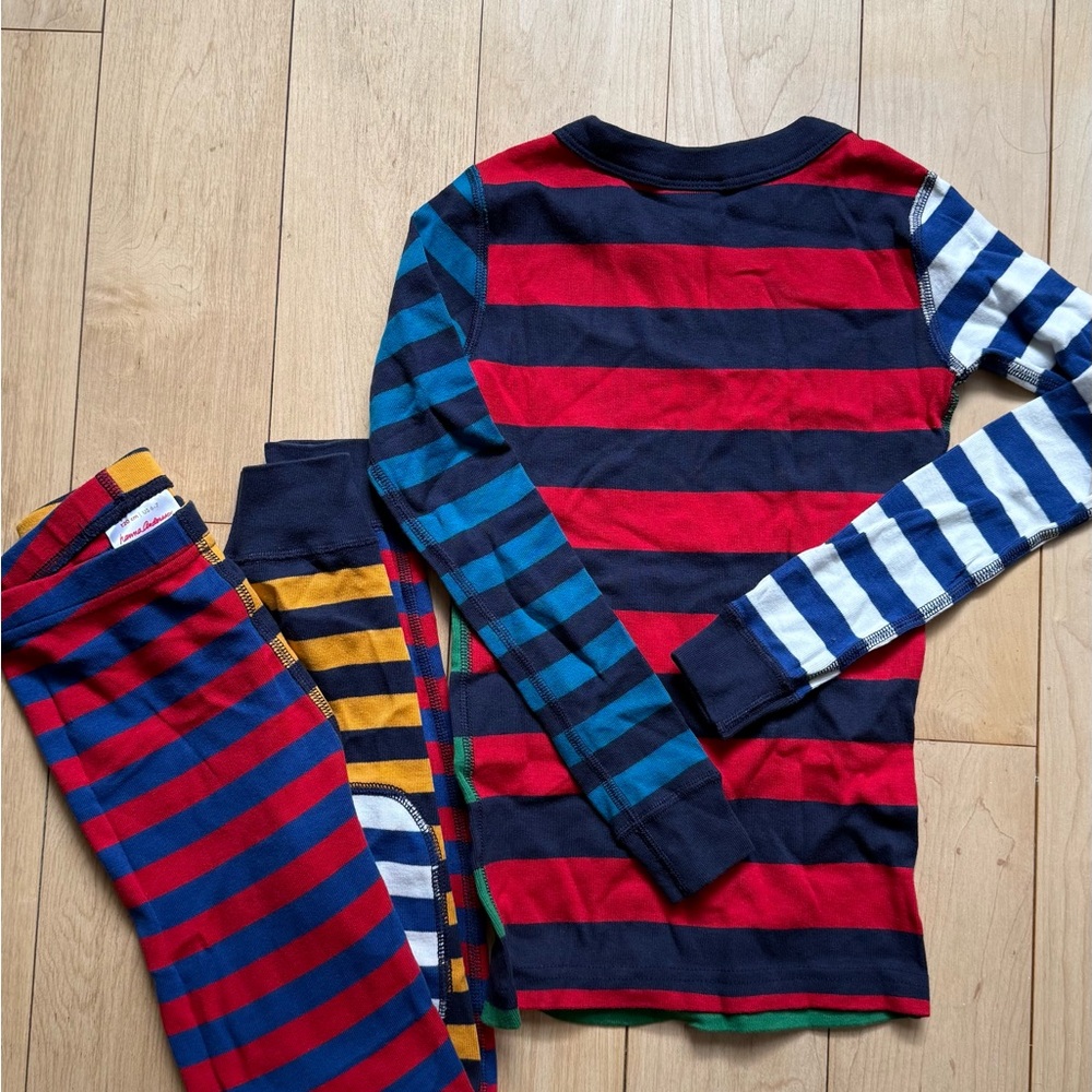 Hanna Andersson Striped Kids Pajamas Set - Red, Blue, and Yellow